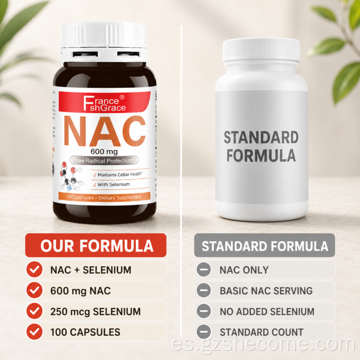 Shecome NAC Cápsulas Antioxidantes Apoyo a la Salud Celular